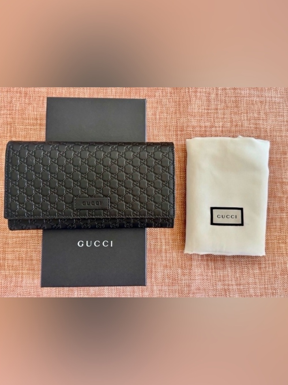 Gucci Microguccissima Embossed Black Continental Leather Wallet — FULL INCLUSION